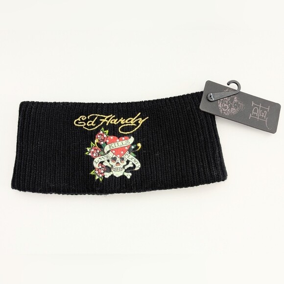 NWT Ed Hardy Winter Knit Headband Head/Ear Wrap/Warmer Kills Love Slowly main image 7